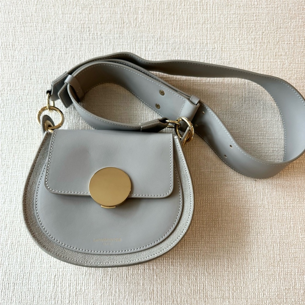 Leather and suede crossbody bag